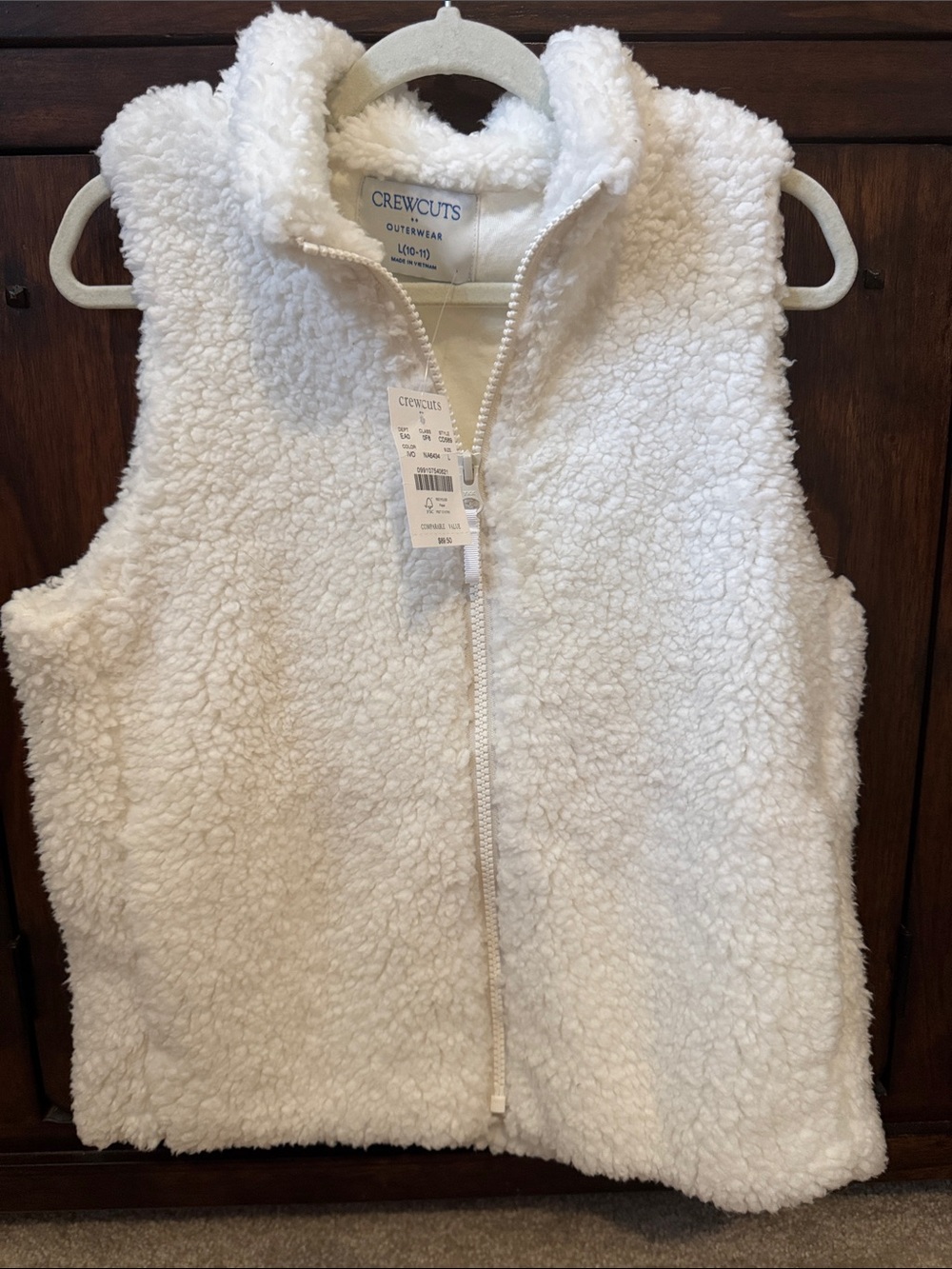 Crewcuts Cream Sherpa Zip Vest